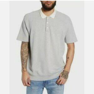 The Rail Short Sleeve Rugby Shirt, Grey Ash Heather‎ Mens Size XXL